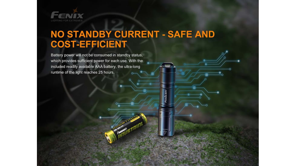 Fenix E01 Flashlight Black - E01V2BK