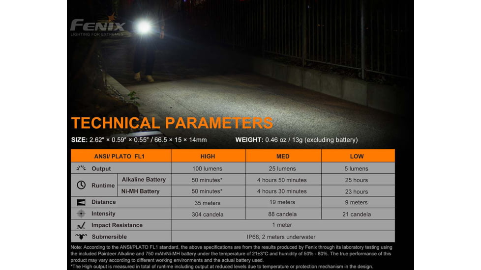 Fenix E01 Flashlight Black - E01V2BK