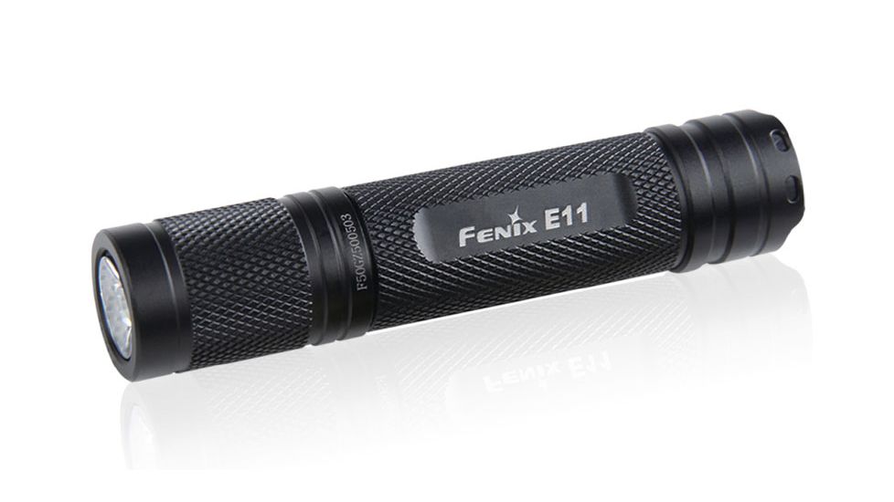 Fenix E11 115 Lumens Flashlight with Battery, Black, 115 E11R4BK-B