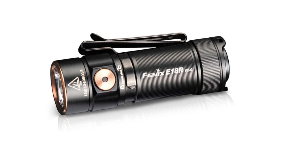 Fenix E18R V2.0 Rechargeable EDC Flashlight, 16340, Luminus SST40 Cool White LED, 1200 Lumens, E18RV2BK