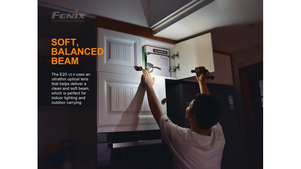 Fenix E20 V 2.0 AA Flashlight, E20V2BK