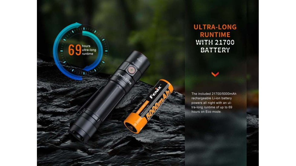 Fenix Lighting E35R Lithium Ion 3100 Lumens Luminus SST70 LED Flashlight, Black, E35RLSBK