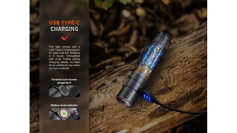 Fenix Lighting E35R Lithium Ion 3100 Lumens Luminus SST70 LED Flashlight, Black, E35RLSBK