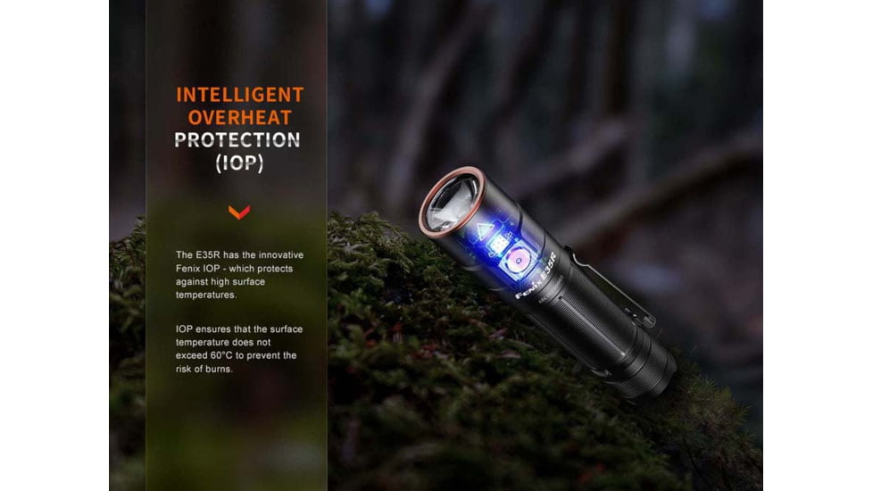 Fenix Lighting E35R Lithium Ion 3100 Lumens Luminus SST70 LED Flashlight, Black, E35RLSBK