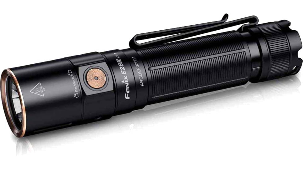 Fenix E28R V2, Flashlight, White LED, 1,700 Lumens, 4.76 Long, Anodized Finish, Black, Includes Rechargeable 18650 and USB Type-C Charging Cable