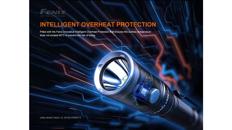 Fenix LD22 V2, Flashlight, White LED, 800 Lumens, 5.83 Long, Anodized Finish, Black, Includes Rechargeable 1600 mAh Battery and USB Type-C Charging Cable