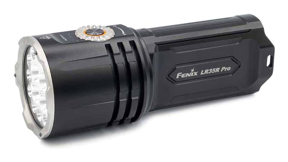 Fenix LR35R PRO, Flashlight, White/Red/UV LED, 10,000 Lumens, Anodized Finish, Black, Includes 2-Rechargeable ARB-L21-6000 Batteries and USB Type-C Charging Cable