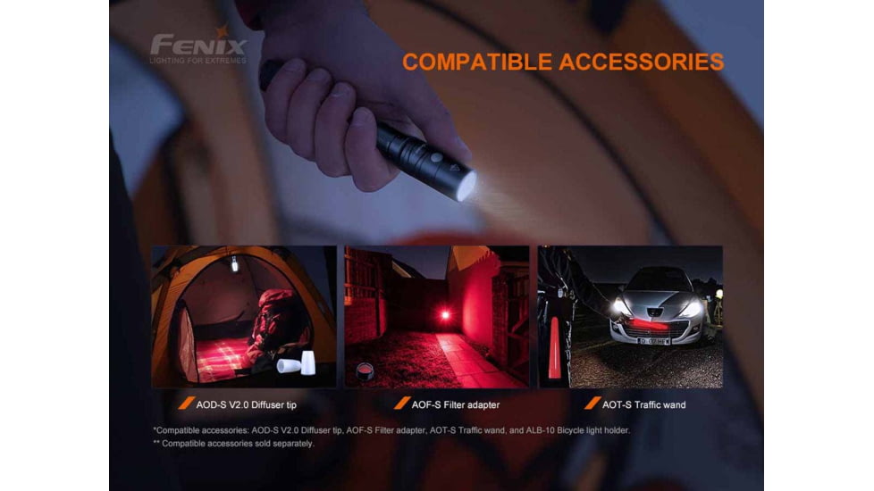 Fenix LD22 V2.0 LED Flashlight, AA, Luminus LED, White, 800 Lumens, LD22V2BK