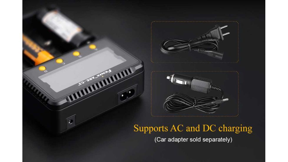 Fenix Li-ion 4-Bay Digital Charger Plus, Black ARE-C2P