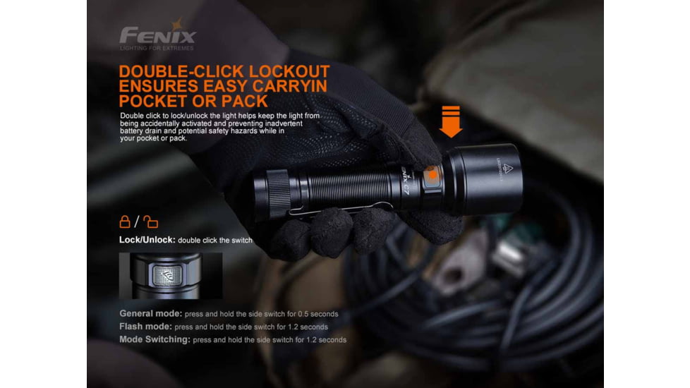 Fenix Lighting C7 Lithium Ion 3000 Lumens Luminus SST70 LED Flashlight, Black, C7STBK