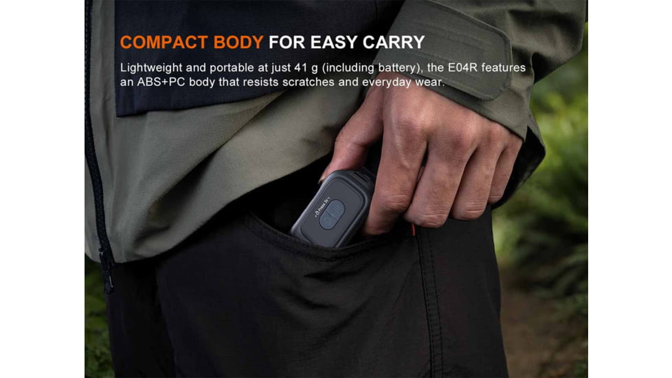 Fenix Lighting E04R Clip On Lithium Ion 300 Lumens LED Flashlight