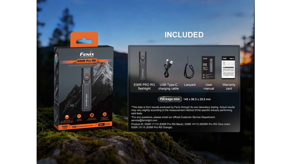 Fenix Lighting E06R PRO RG Lithium Ion 1600 Lumens LED Flashlight