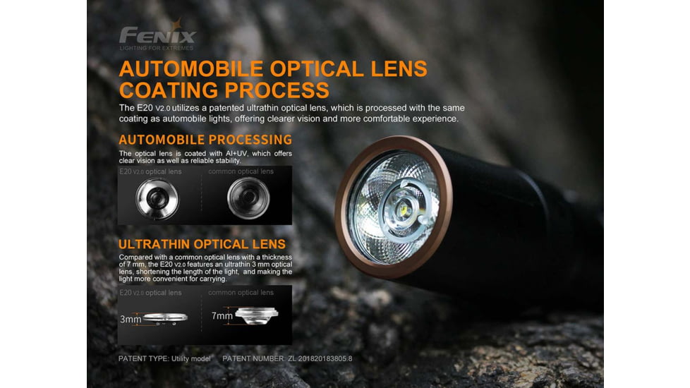 Fenix Lighting E20 V2.0 350 Lumens Luminus SST20 LED Flashlight, Black, E20V2BK