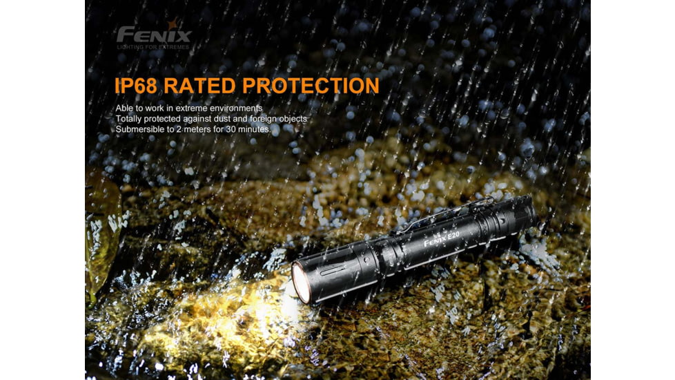 Fenix Lighting E20 V2.0 350 Lumens Luminus SST20 LED Flashlight, Black, E20V2BK