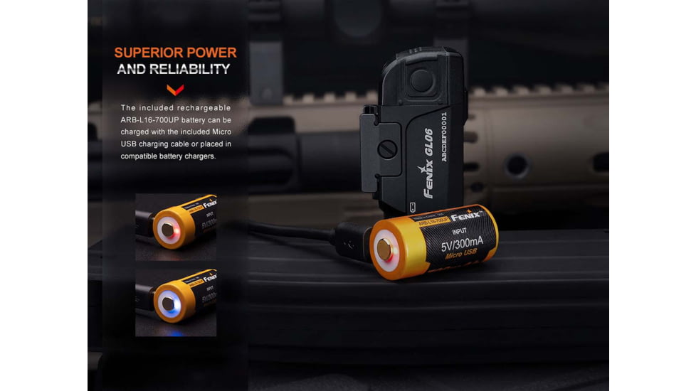 Fenix Lighting GL06-365 Lithium Ion 600 Lumens CREE XPL HI LED Flashlight, Black, GL06SGBK