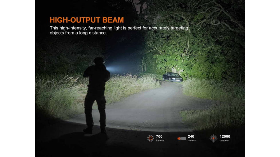 Fenix Lighting GL07 Lithium Ion 700 Lumens Luminus SFT12R LED Flashlight, Black, GL07SFBK