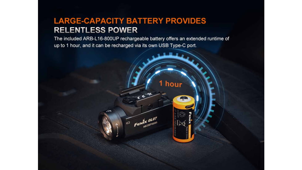 Fenix Lighting GL07 Lithium Ion 700 Lumens Luminus SFT12R LED Flashlight, Black, GL07SFBK
