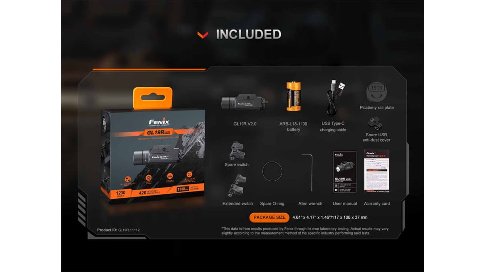Fenix Lighting GL19R V2.0 Lithium Ion 1200 Lumens Flashlight
