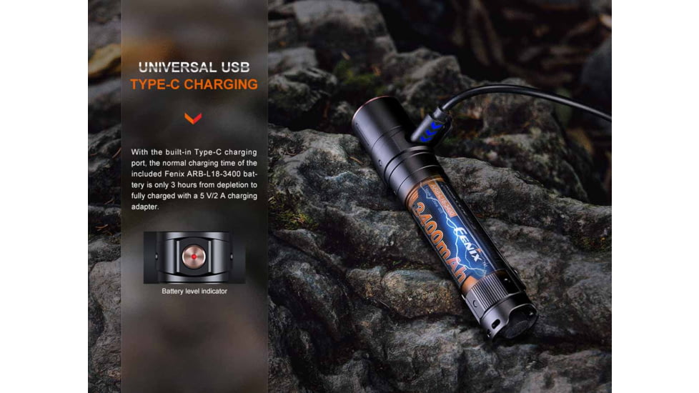 Fenix Lighting LD30R Lithium Ion 1700 Lumens Luminus SST40 LED Flashlight, Black, LD30RXBK