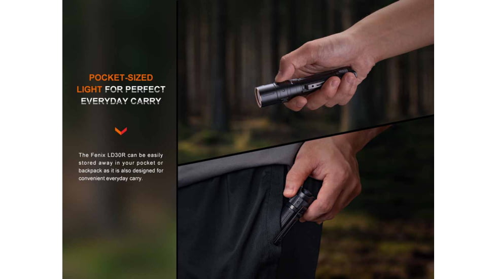 Fenix Lighting LD30R Lithium Ion 1700 Lumens Luminus SST40 LED Flashlight, Black, LD30RXBK