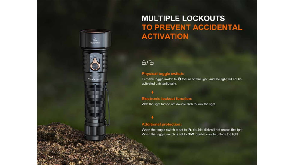 Fenix Lighting LD36R Lithium Ion 3600 Lumens Luminus SFT25R Gen2 LED, RGB LED Flashlight, Black, LD36RSBK