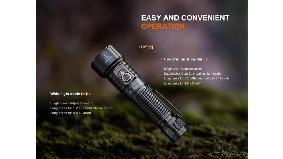 Fenix Lighting LD36R Lithium Ion 3600 Lumens Luminus SFT25R Gen2 LED, RGB LED Flashlight, Black, LD36RSBK