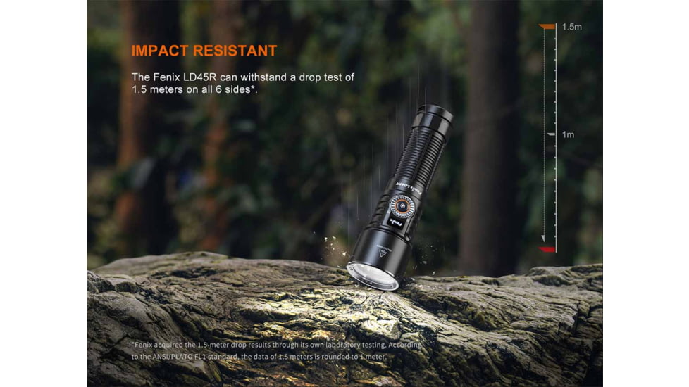 Fenix Lighting LD45R Lithium Ion 2800 Lumens Luminus SFT70 LED Flashlight, Black, LD45RXBK