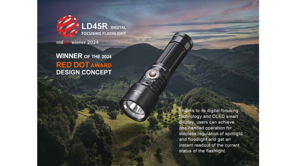 Fenix Lighting LD45R Lithium Ion 2800 Lumens Luminus SFT70 LED Flashlight, Black, LD45RXBK