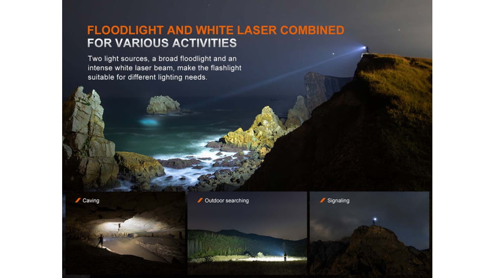 Fenix Lighting LR36R Lithium Ion 10000 Lumens Luminus SST 25 LED, CT1-Mini Laser Flashlight, Black, LR36RXBK