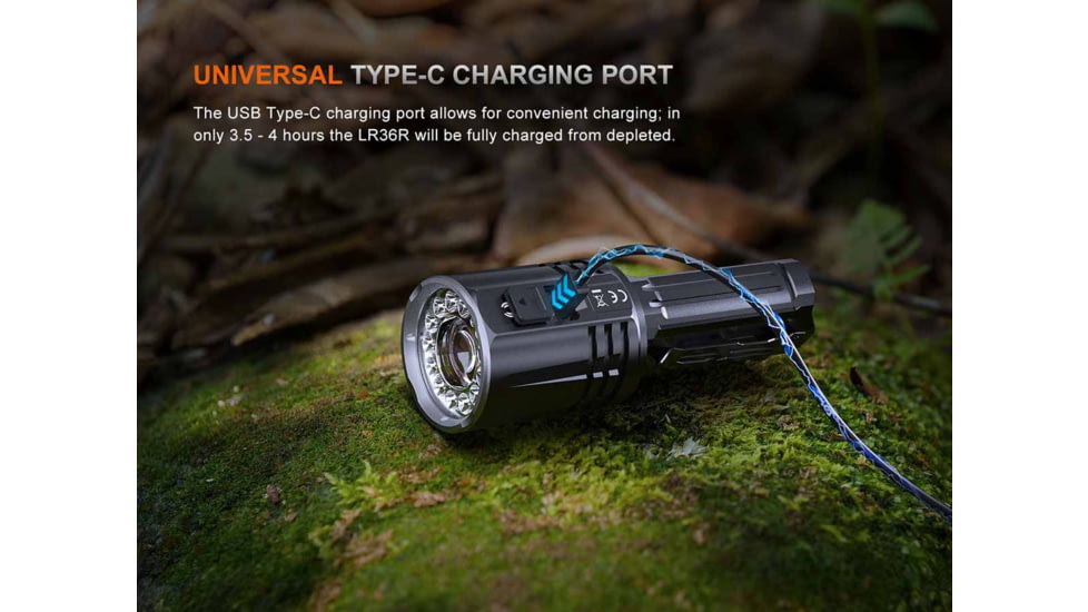 Fenix Lighting LR36R Lithium Ion 10000 Lumens Luminus SST 25 LED, CT1-Mini Laser Flashlight, Black, LR36RXBK