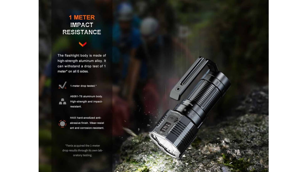 Fenix Lighting LR60R Lithium Ion 21000 Lumens Luminus SFT70 LED, Luminus SST40 LED Flashlight, Black, LR60RXBK