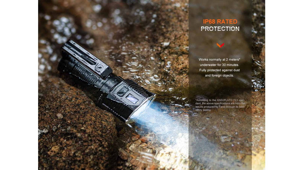 Fenix Lighting LR60R Lithium Ion 21000 Lumens Luminus SFT70 LED, Luminus SST40 LED Flashlight, Black, LR60RXBK