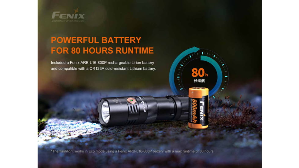 Fenix Lighting PD25R 800 Lumens Luminus SST20 LED Flashlight, Black, PD25RSTBK