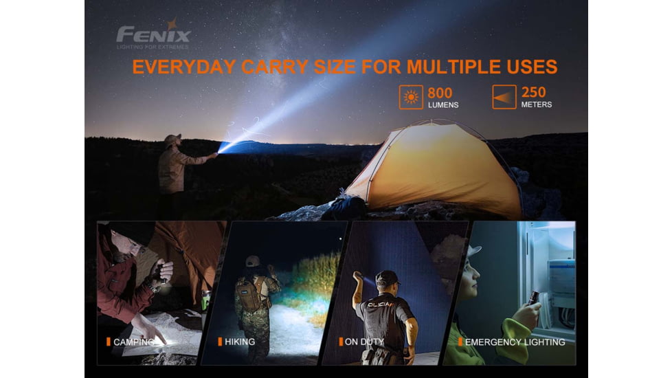 Fenix Lighting PD25R 800 Lumens Luminus SST20 LED Flashlight, Black, PD25RSTBK