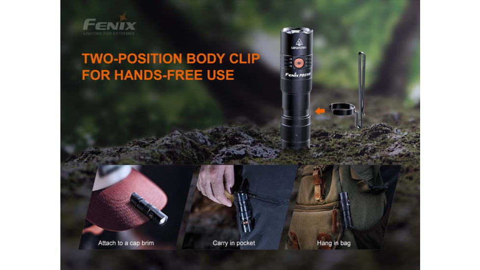 Fenix Lighting PD25R 800 Lumens Luminus SST20 LED Flashlight, Black, PD25RSTBK