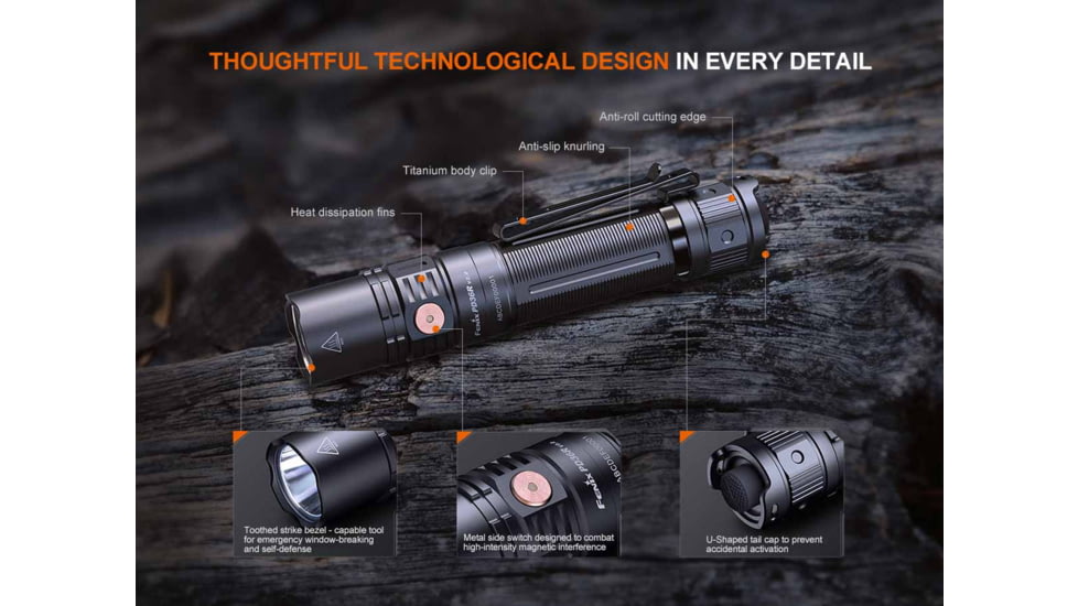 Fenix Lighting PD36R V2.0 Lithium Ion 1700 Lumens Luminus SFT40 LED Flashlight, Black, PD36RV2BK