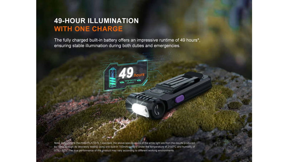 Fenix Lighting SW05R-UV Lithium Ion 150 Lumens LED Flashlight, Black, SW05RUVBK