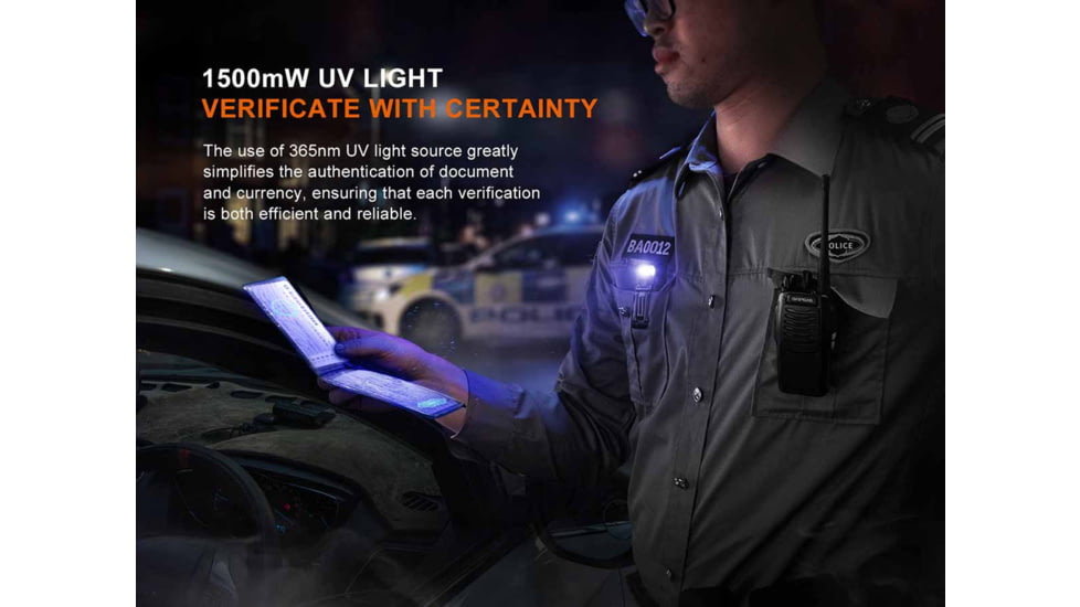 Fenix Lighting SW05R-UV Lithium Ion 150 Lumens LED Flashlight, Black, SW05RUVBK