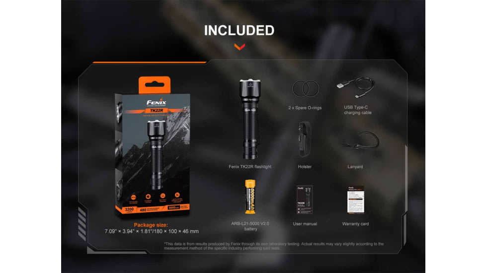 Fenix Lighting TK22R Lithium Ion 3200 Lumens Flashlight