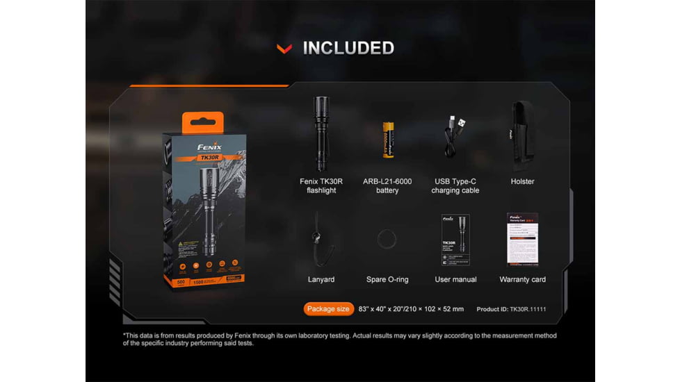 Fenix Lighting TK30R Lithium Ion 500 Lumens Flashlight