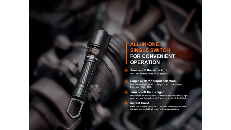 Fenix Lighting WF25RM Lithium Ion 3000 Lumens Luminus SST70 LED Flashlight, Black, WF25RMBK