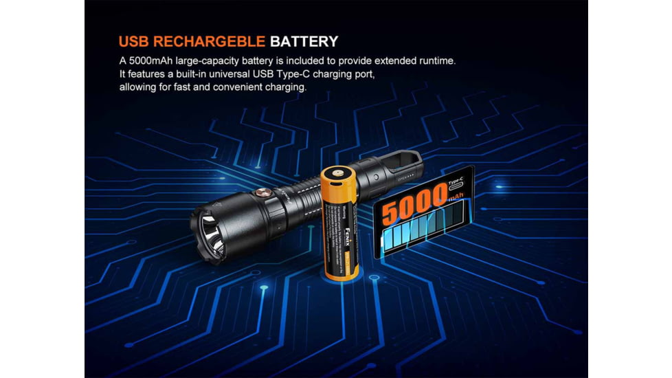 Fenix Lighting WF25RM Lithium Ion 3000 Lumens Luminus SST70 LED Flashlight, Black, WF25RMBK