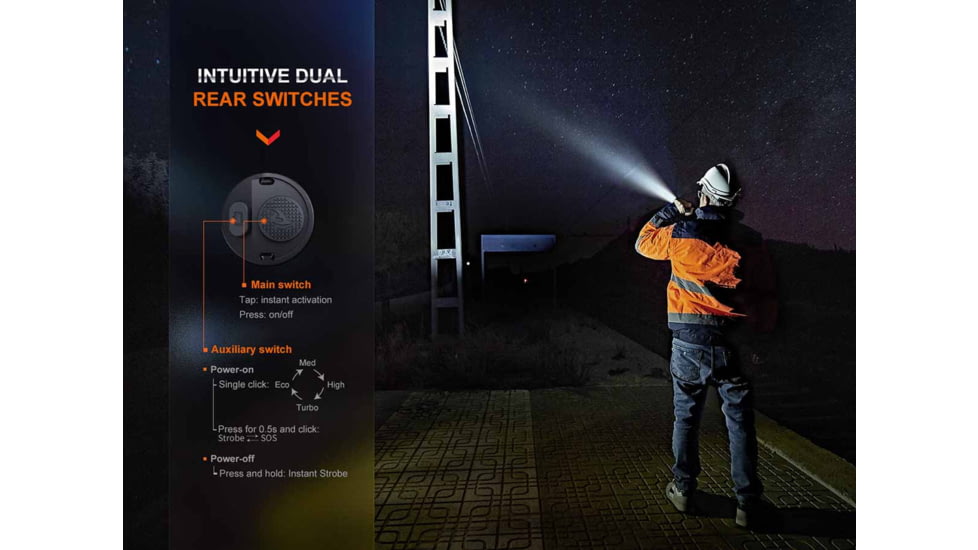 Fenix Lighting WF26R Lithium Ion 3000 Lumens Luminus SST70 LED Flashlight, Black, WF26RXBK