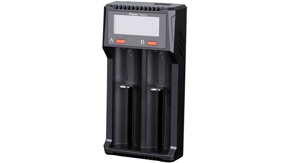 Fenix Micro USB Li-ion/Ni-Cd/Ni-MH Smart Charger, Dual Channel, 2000 mA max Charge Current, Black, ARE-D2