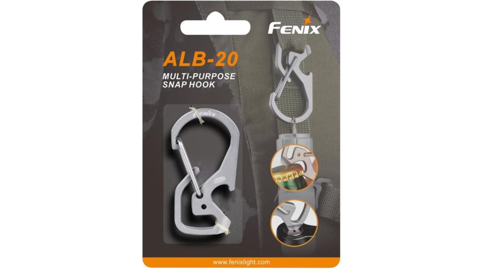 Fenix Lighting ALB-20 Snap Hook Carabiner, Silver, ALB-20
