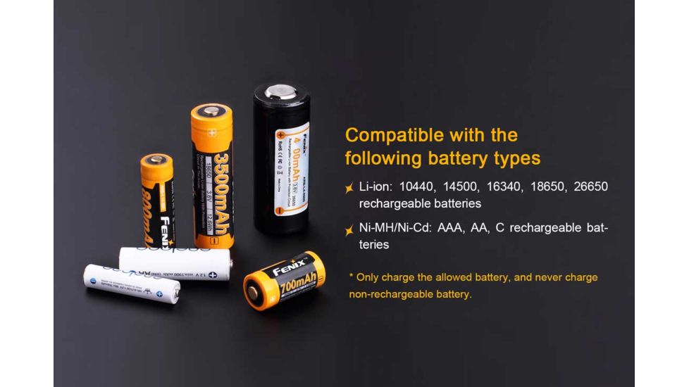 Fenix Multi-Sized Battery Charger, Black ARE-X1-P