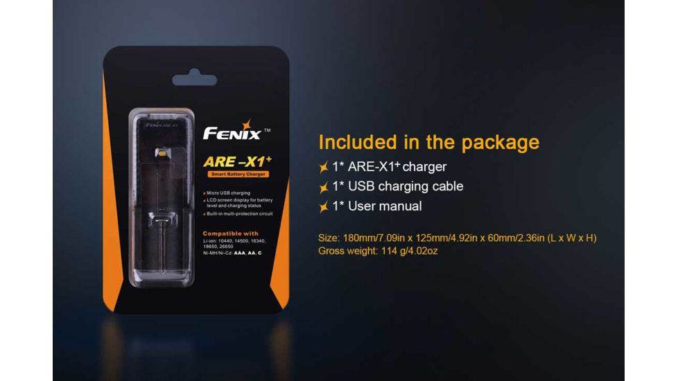 Fenix Multi-Sized Battery Charger, Black ARE-X1-P