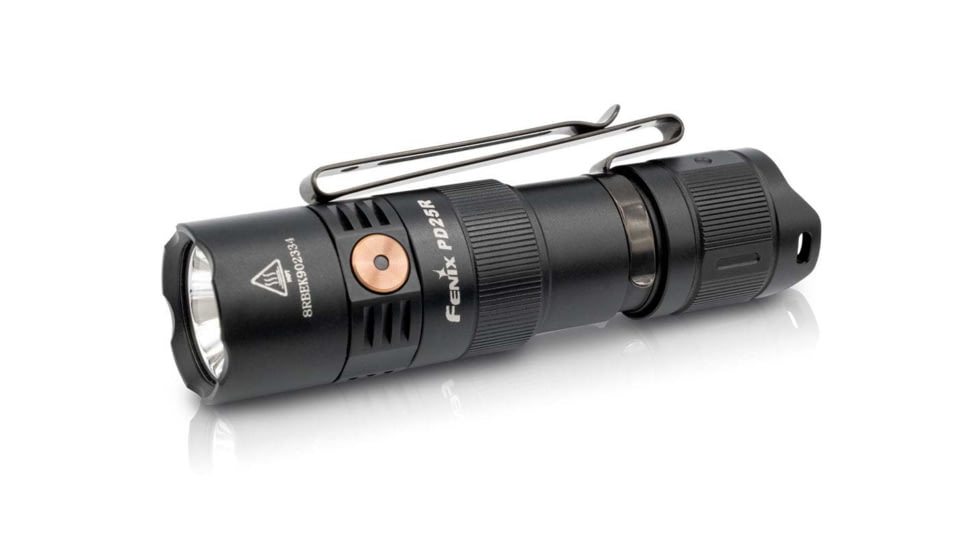 Fenix PD25R Rechargeable EDC Flashlight, USB Type-C, Luminus SST20 LED, White, 800 Lumens, PD25RSTBK