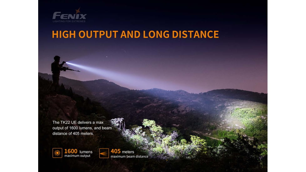 Fenix TK 22 UE Tactical Flashlight, TK22UEBK