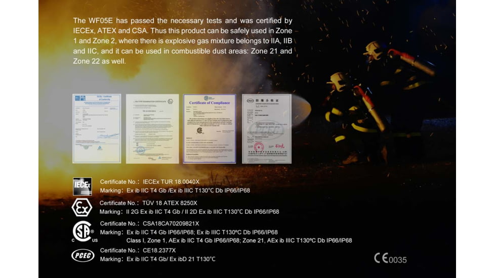 Fenix WF05 E Intrinsically Safe Flashlight, WF05ISBK